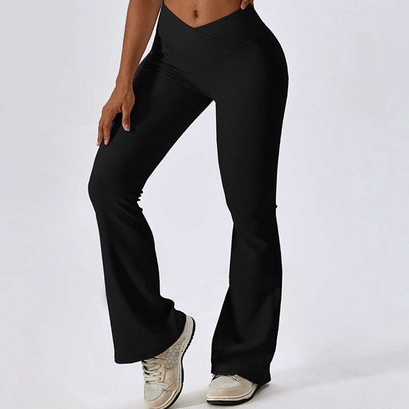 Sleeveless Crop Tank Top Flared Pants Sports Fitness Yoga
