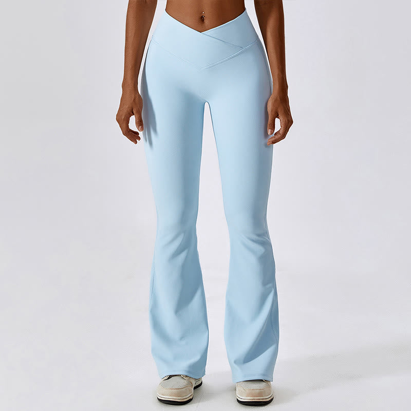 Sleeveless Crop Tank Top Flared Pants Sports Fitness Yoga