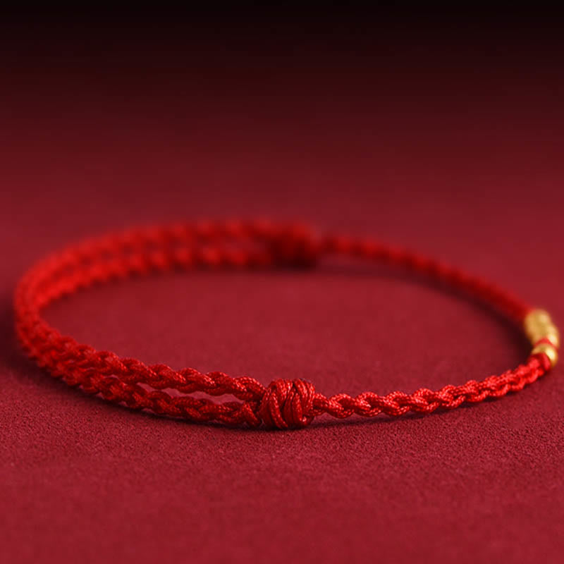 999 Gold Beads Luck Braided Protection Couple Bracelet