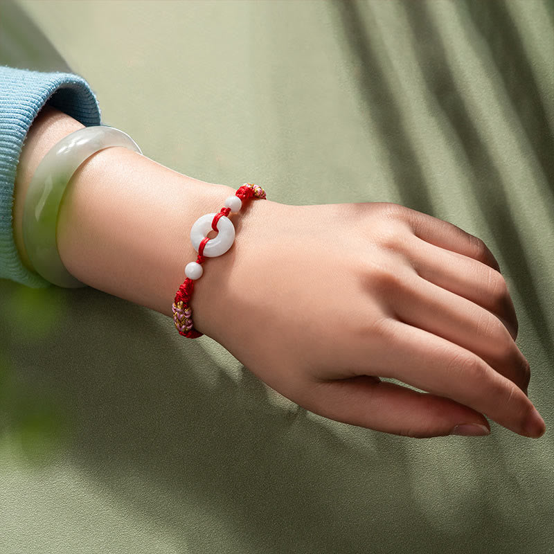 Jade Luck Abundance Red String Bracelet