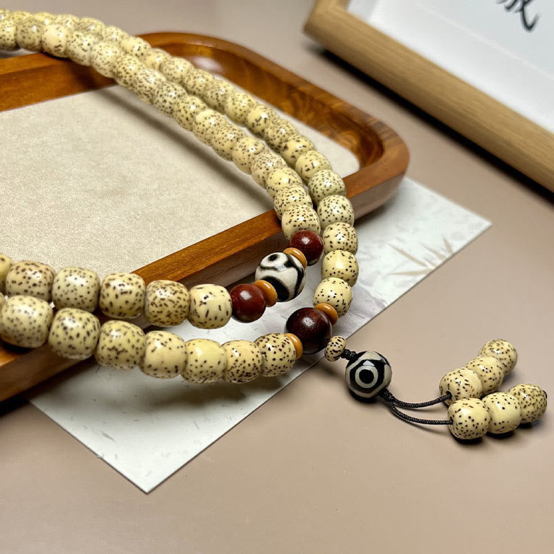 108 Mala Beads Bodhi Seed Dzi Bead Keep Away Evil Spirits Bracelet