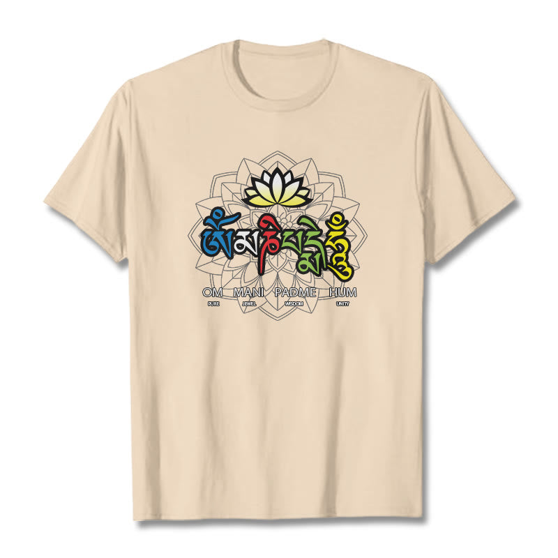 Om Mani Padme Hum Lotus Tee T-shirt
