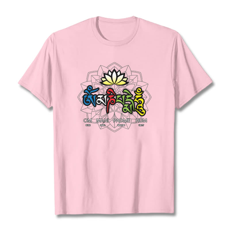 Om Mani Padme Hum Lotus Tee T-shirt