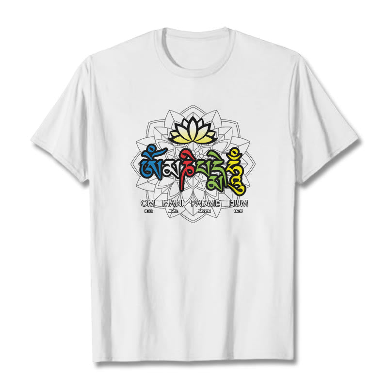 Om Mani Padme Hum Lotus Tee T-shirt