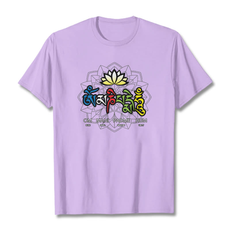 Om Mani Padme Hum Lotus Tee T-shirt