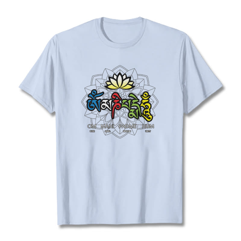 Om Mani Padme Hum Lotus Tee T-shirt