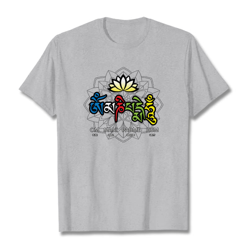 Om Mani Padme Hum Lotus Tee T-shirt