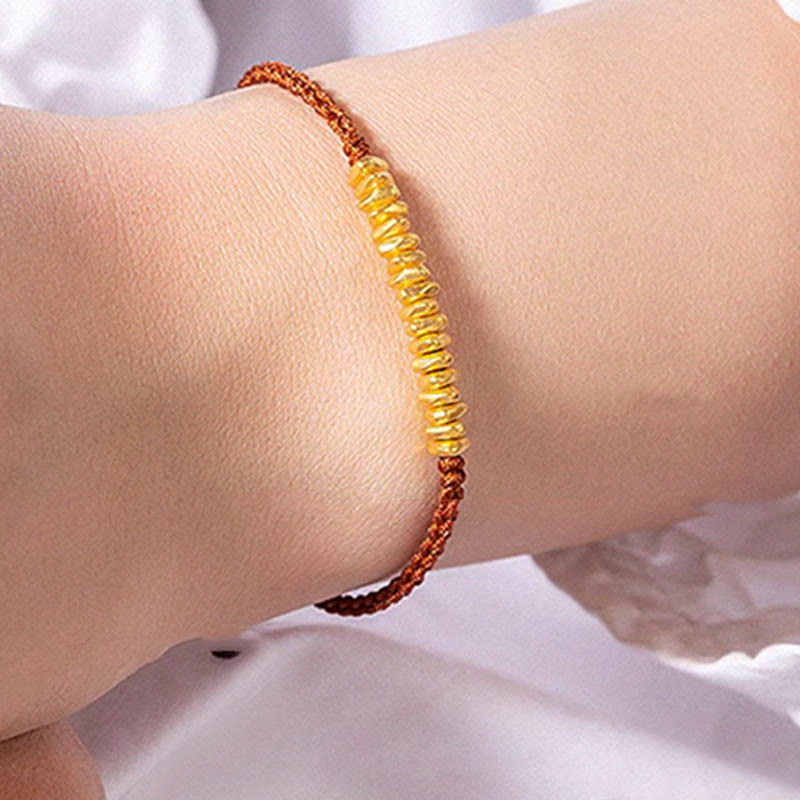 999 Gold Small Gold Pieces Design Handmade Protection Braided Rope Bracelet