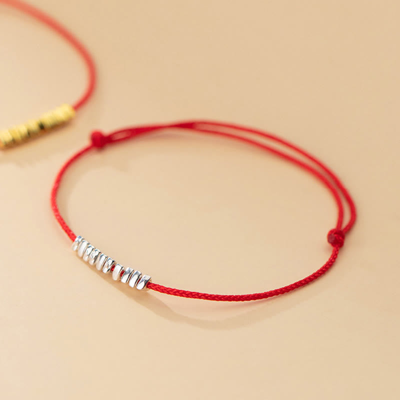 Handmade 925 Sterling Silver Small Pieces Protection Braided Ultra-Thin Rope Bracelet