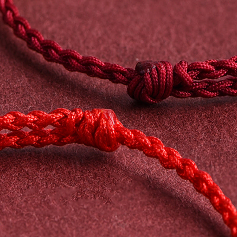 999 Gold Small Peace Buckle Design Handmade Luck Braided Rope Bracelet Anklet