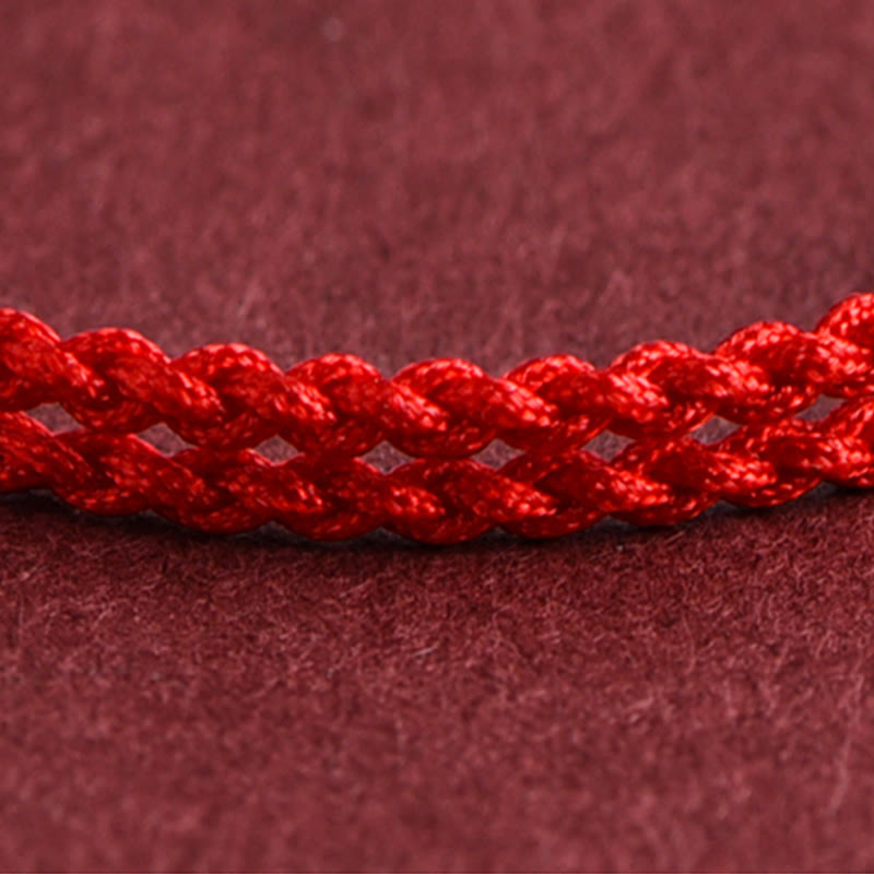 999 Gold Small Peace Buckle Design Handmade Luck Braided Rope Bracelet Anklet