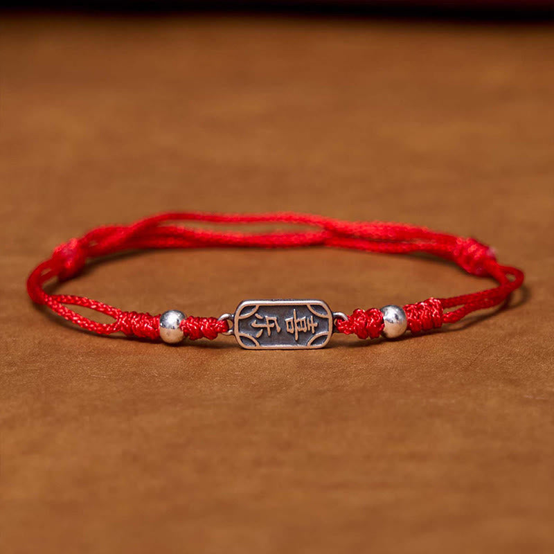 Handmade 925 Sterling Silver Peace And Joy Safe Well Protection Braided Bracelet
