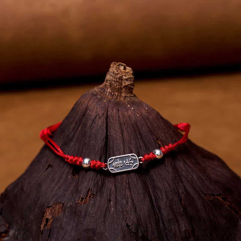 Handmade 925 Sterling Silver Peace And Joy Safe Well Protection Braided Bracelet