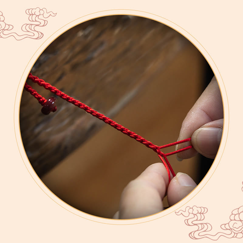 Natural Cinnabar Calm Blessing Red String Belly Chain