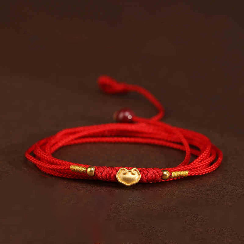 999 Solid Gold Red String Belly Chain