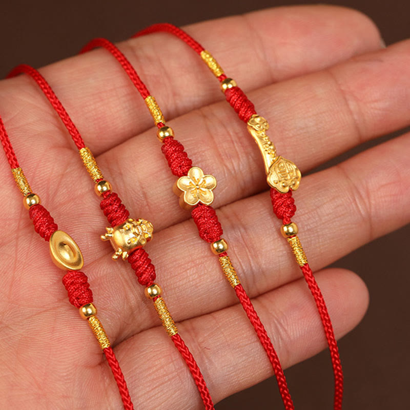 999 Solid Gold Red String Belly Chain