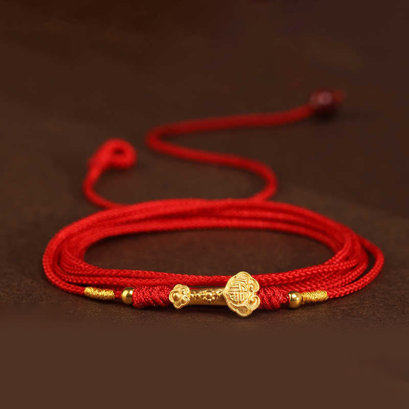 999 Solid Gold Red String Belly Chain