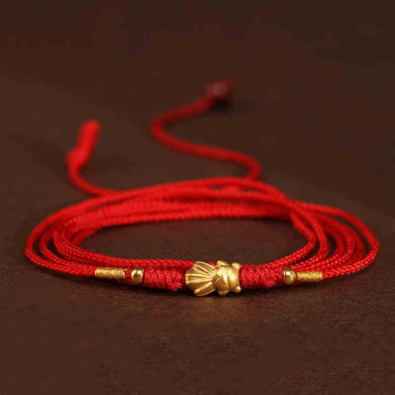999 Solid Gold Red String Belly Chain