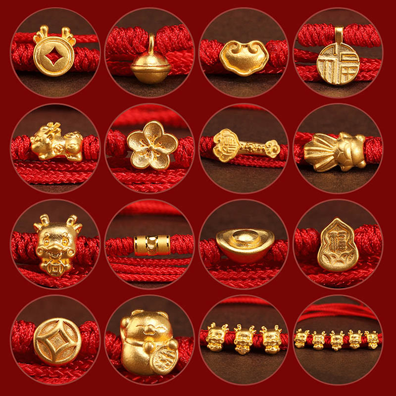 999 Solid Gold Red String Belly Chain