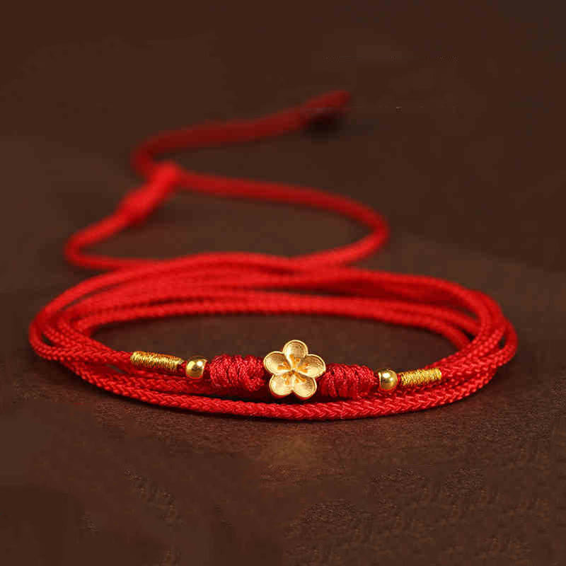 999 Solid Gold Red String Belly Chain