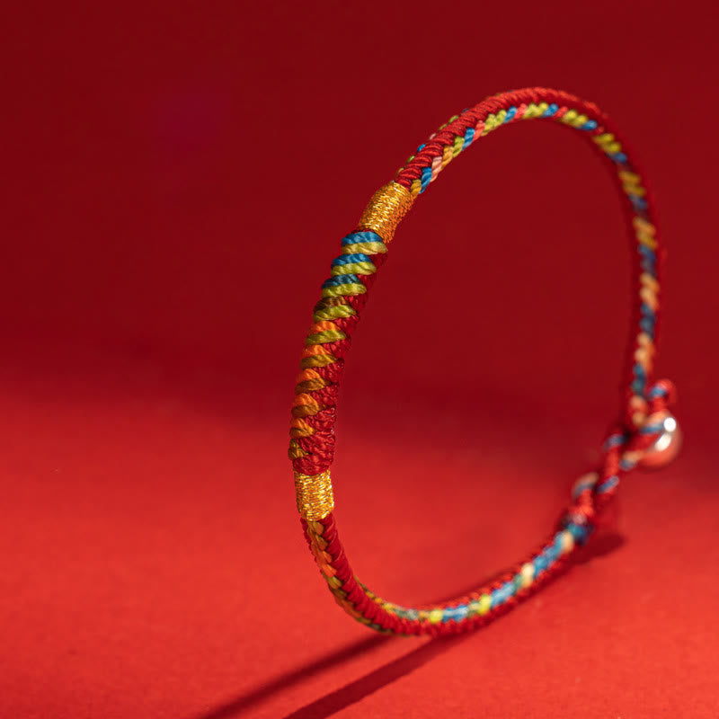 Multicolor Red String Alloy 925 Sterling Silver Buckle Protection Bracelet