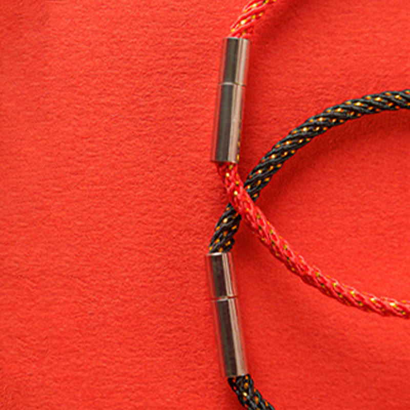 Braided String 925 Sterling Silver Fu Character Faith Bracelet