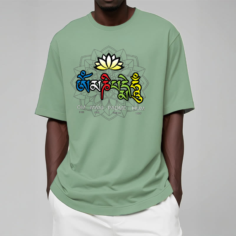 Om Mani Padme Hum Lotus Tee T-shirt