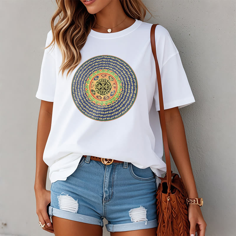 108 Om Mani Padme Hum Mantra Sanskrit Tee T-shirt