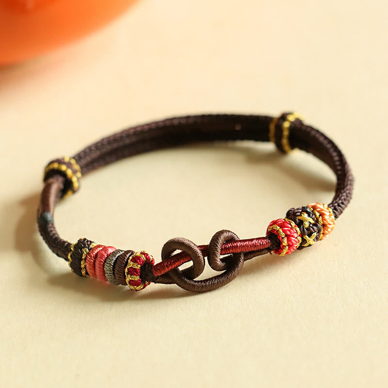 Handmade Ingot Pattern Braided String Protection Bracelet