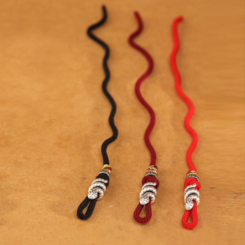 Red String 925 Sterling Silver Year of the Snake Coin Ring Snake Luck Bracelet