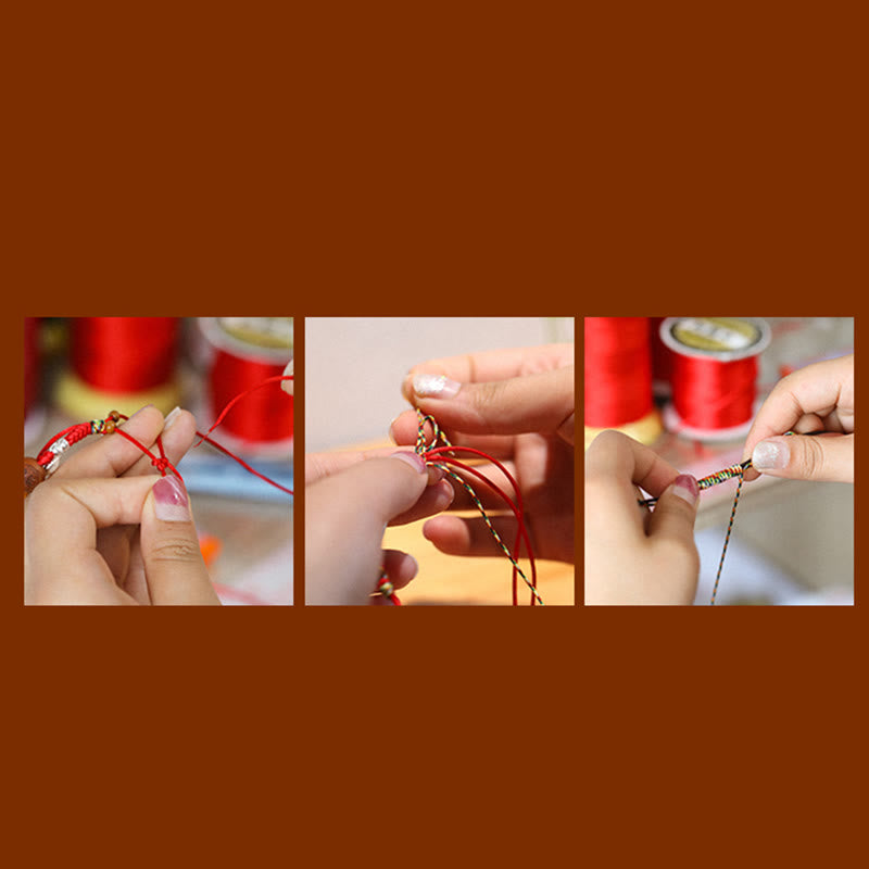 Jade Abacus Bead Prosperity Red String Rope Bracelet