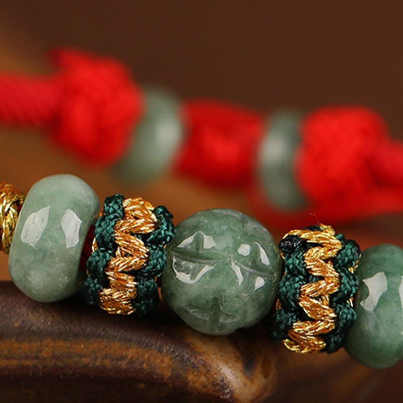 Jade Abacus Bead Prosperity Red String Rope Bracelet