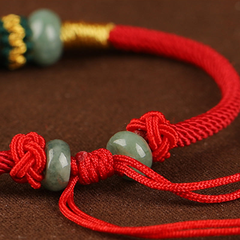 Jade Abacus Bead Prosperity Red String Rope Bracelet