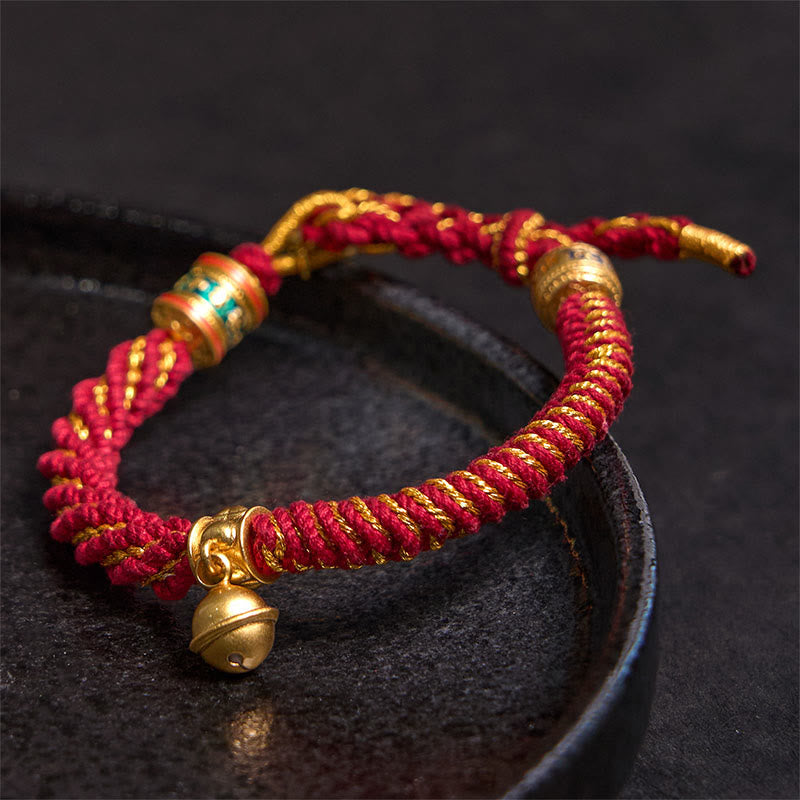 Tibetan Om Mani Padme Hum Carved Zakiram Goddess of Wealth Charm Amulet Bracelet