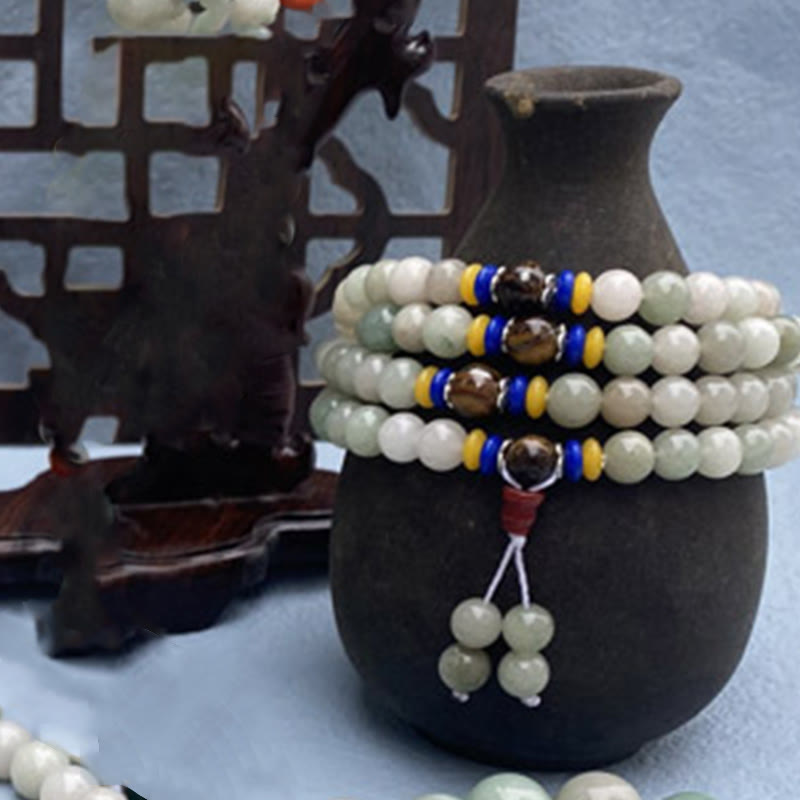 108 Mala Beads Natural Shetai jade Luck Prosperity Bracelet