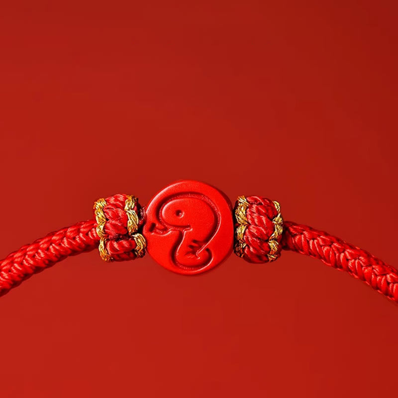 Chinese Zodiac Red String Eight Thread Peace Knot Cinnabar Protection Luck Bracelet