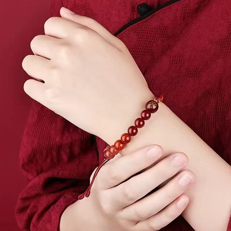 Five Elements Various Crystal Agate Wealth Reincarnation Knot Braid Bracelet