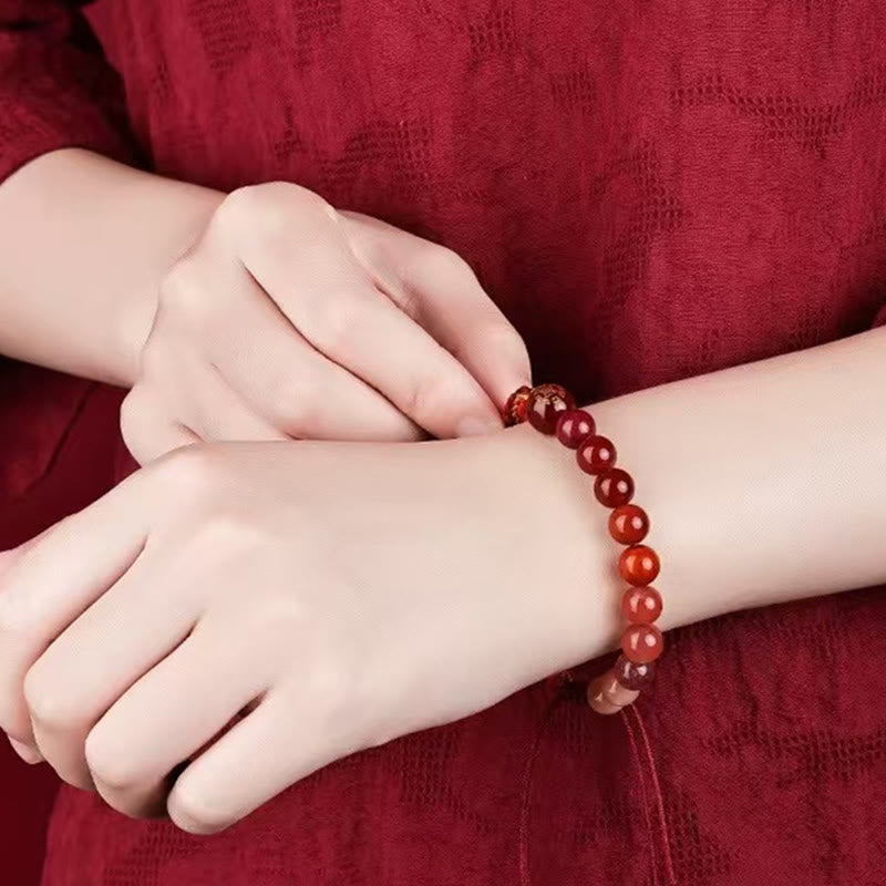 Five Elements Various Crystal Agate Wealth Reincarnation Knot Braid Bracelet