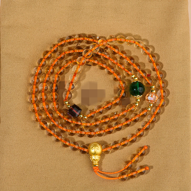 108 Mala Beads Citrine Happiness Bracelet