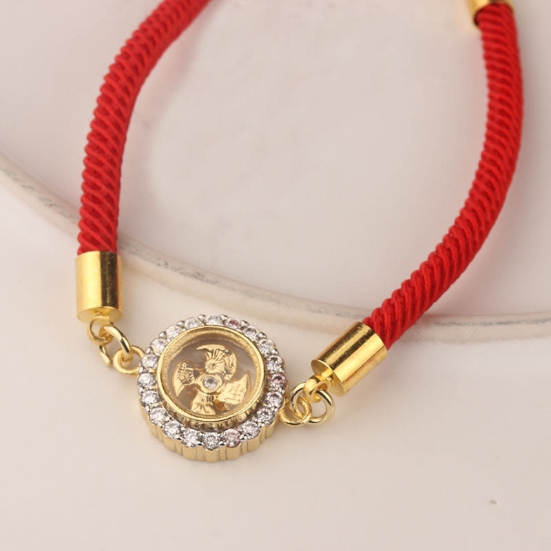 Red String Copper Brass Rotatable Windmill Feng Sheng Shui Qi Protection Braided Bracelet