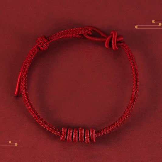 Red String Eight Stranded Rope Strength Bracelet