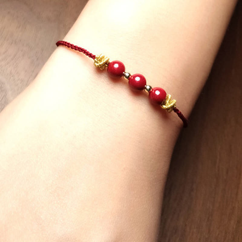 Colorful String Cinnabar Calm Bracelet