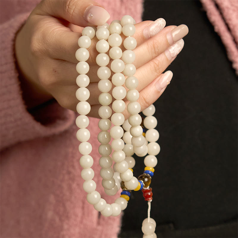 108 Mala Beads Natural Quartzite Wealth Luck Bracelet