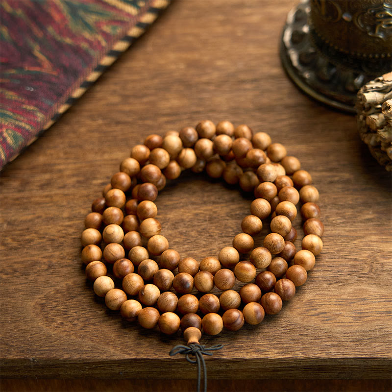 108 Mala Beads Lightning Strike Peach Wood Hand Polishing Protection Bracelet