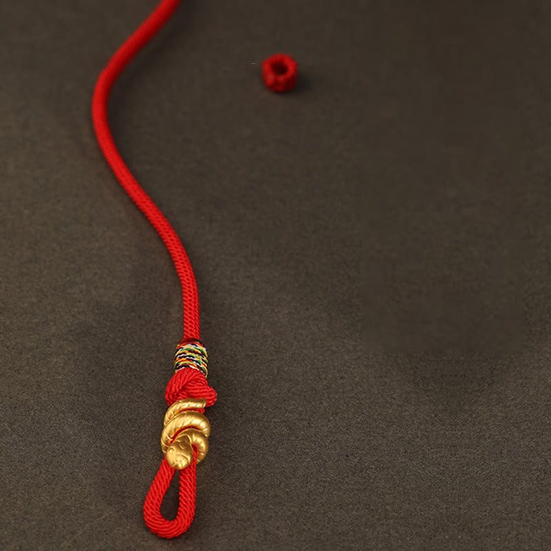 999 Gold Year of the Snake Design Handmade Luck Protection Rope Braided Bracelet
