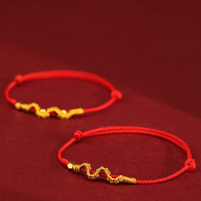 999 Gold Year of the Snake Handmade Luck Strength Braided Bracelet Anklet