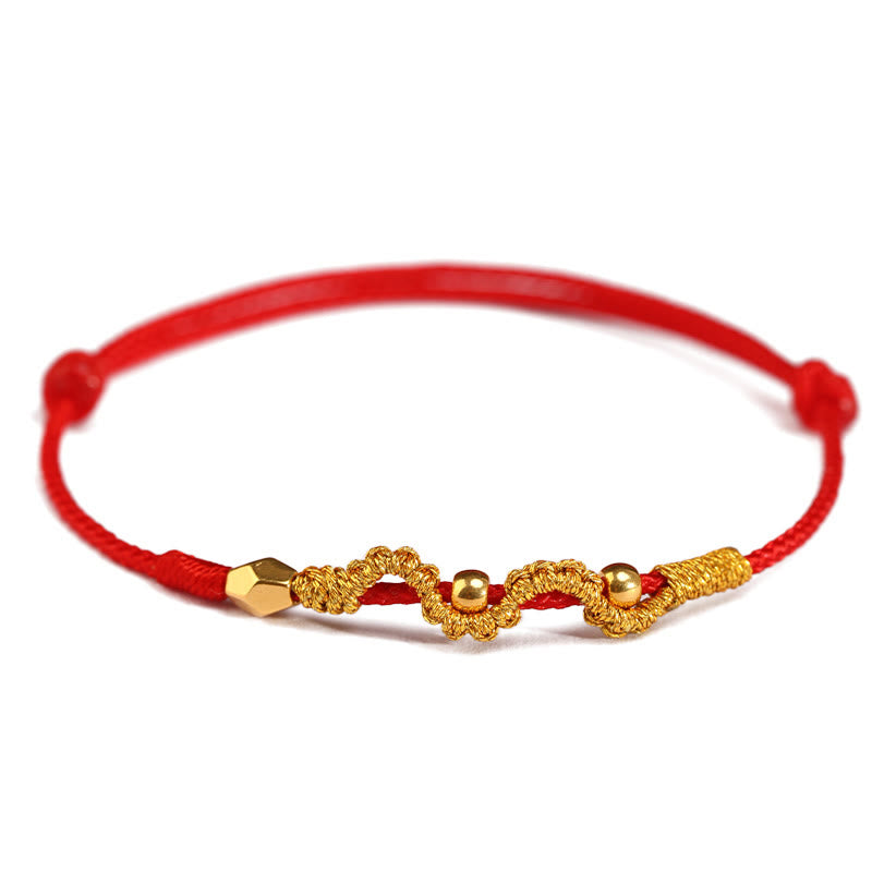 999 Gold Year of the Snake Handmade Luck Strength Braided Bracelet Anklet