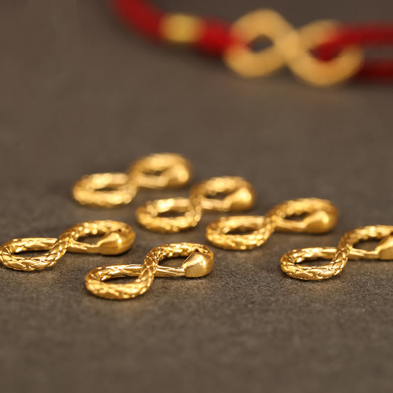 999 Gold Year of the Snake Eternal Endless Knot Infinity Handmade Luck Bracelet