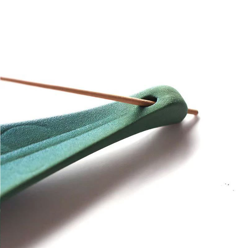 Willow Leaf Ceramic Stick Incense Burner Decoration