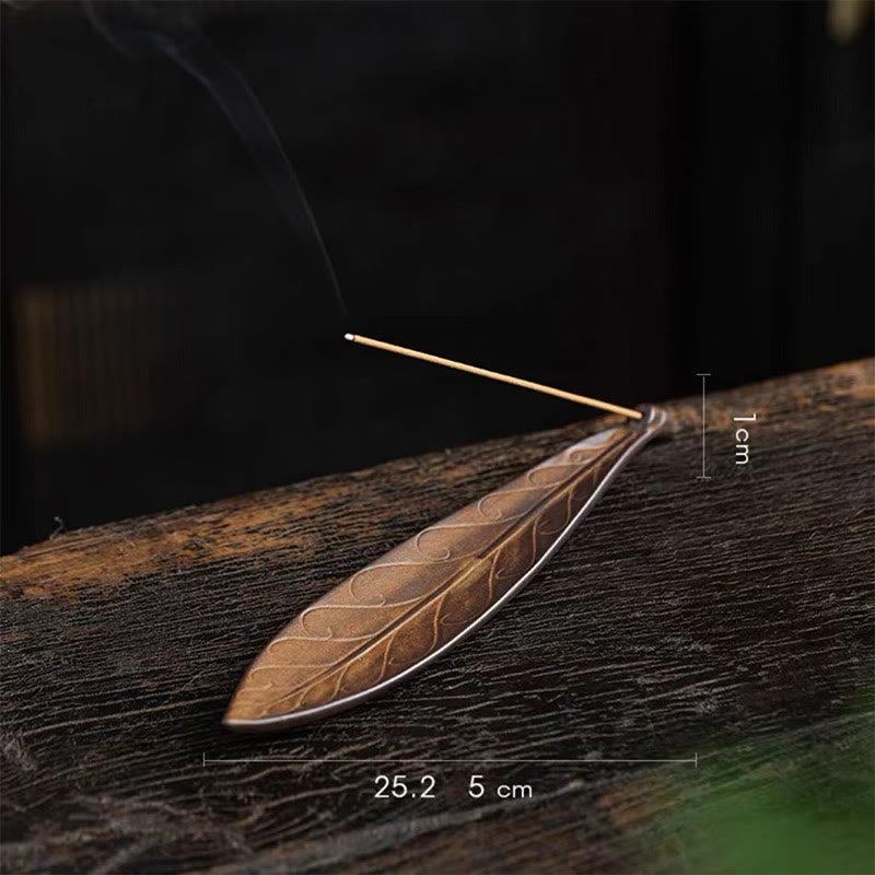 Willow Leaf Ceramic Stick Incense Burner Decoration